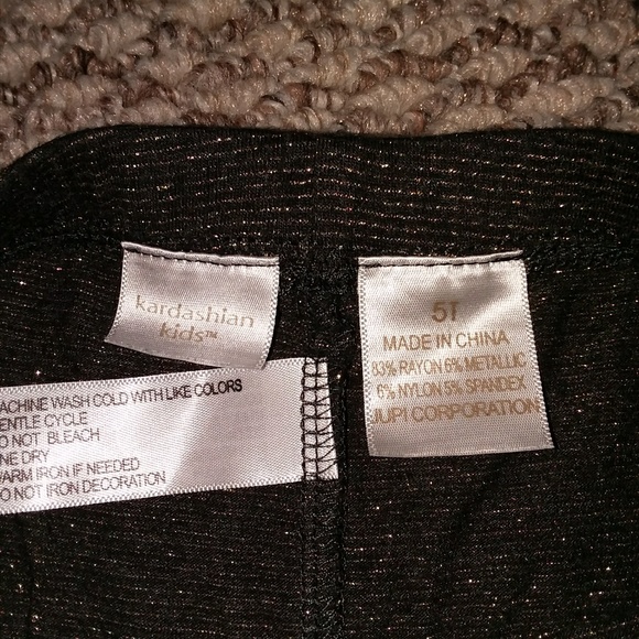 **NWOT** Kardashian Kids Girls Gold Sparkle Pants - Picture 3 of 4